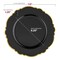 Black with Gold Rim Round Blossom Disposable Plastic Appetizer/Salad Plates - 7.5" (120 Plates)
